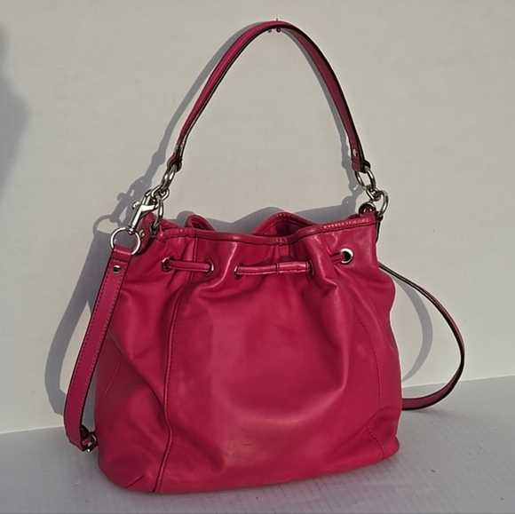 Coach Daisy Drawstring 2Way Convertible Crossbody Shoulder Bucket Bag Purse Pink - Picture 5 of 14